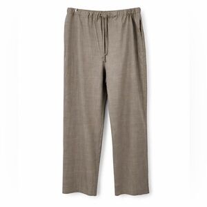 Eskandar 1 Virgin Wool & Silk Pull On Wide Leg Trouser Pants brown